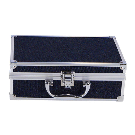 Trousse de maquillage en aluminium Casualelle bleu foncé pailleté