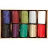 Ruban cadeau entreprise Creativ, l: 10 mm, différentes couleurs, 10x250 m 1 boîte