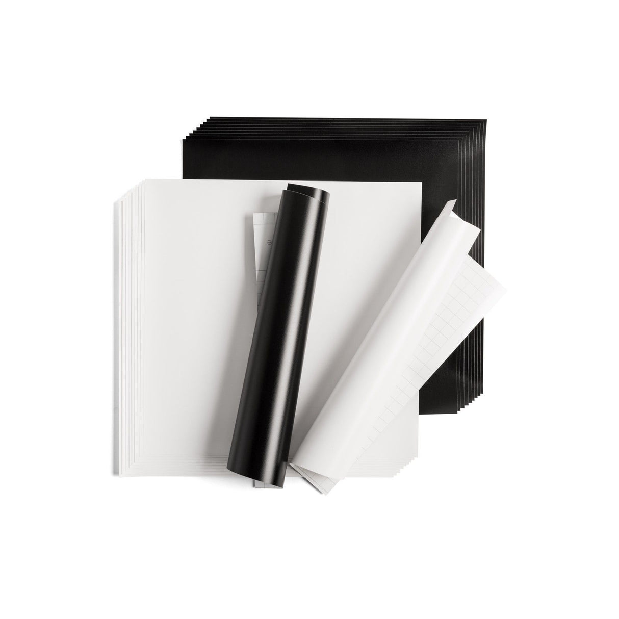 Cricut • vinyle premium amovible 30,5x30,5cm 20 feuilles noir et blanc