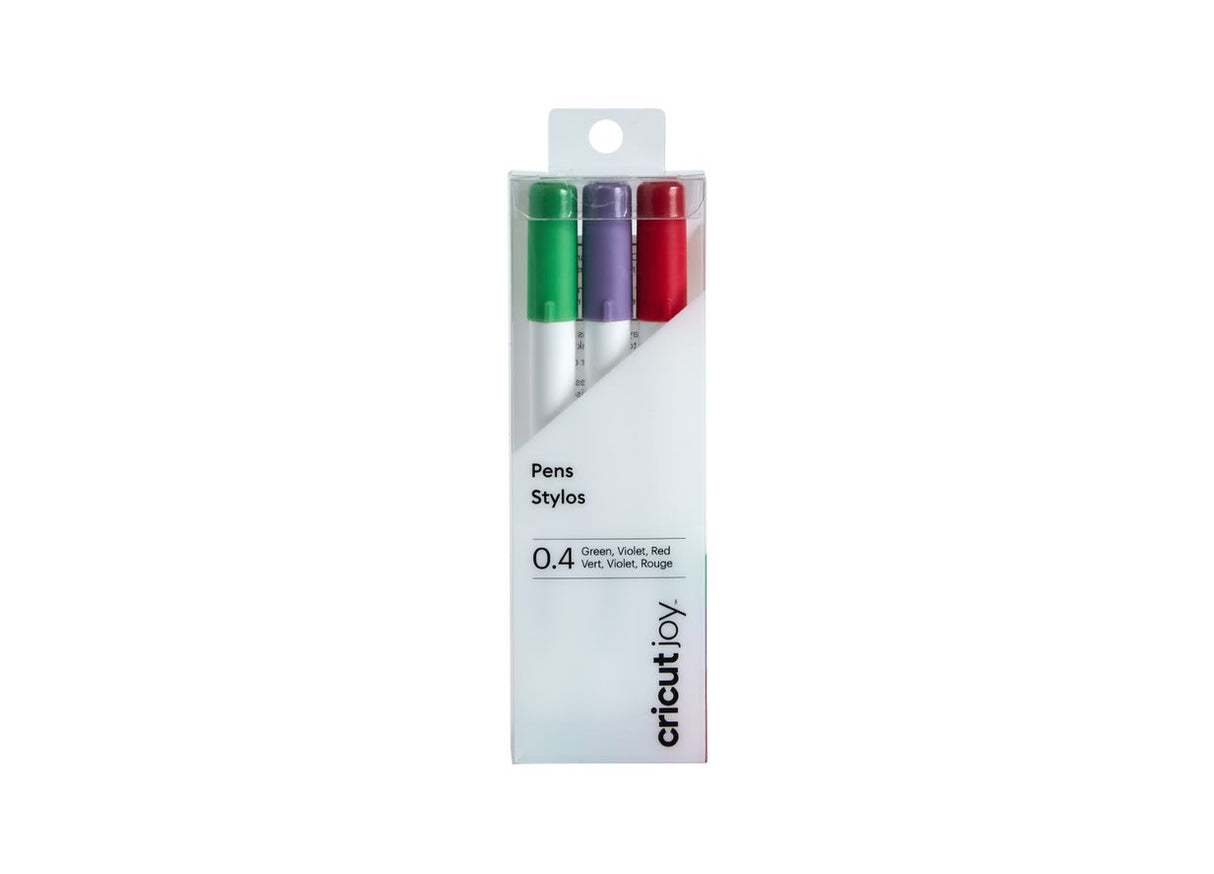 Cricut joy • lot de 3 stylos à pointe fine 0,4 (rouge, vert, violet)