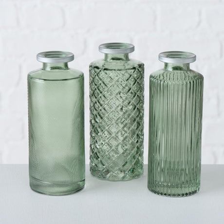 Boltze home vase adore verre h13cm vert