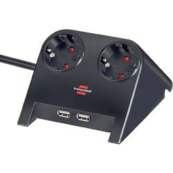 Multiprise de table brennerstuhl chargeur usb 1,8m noir