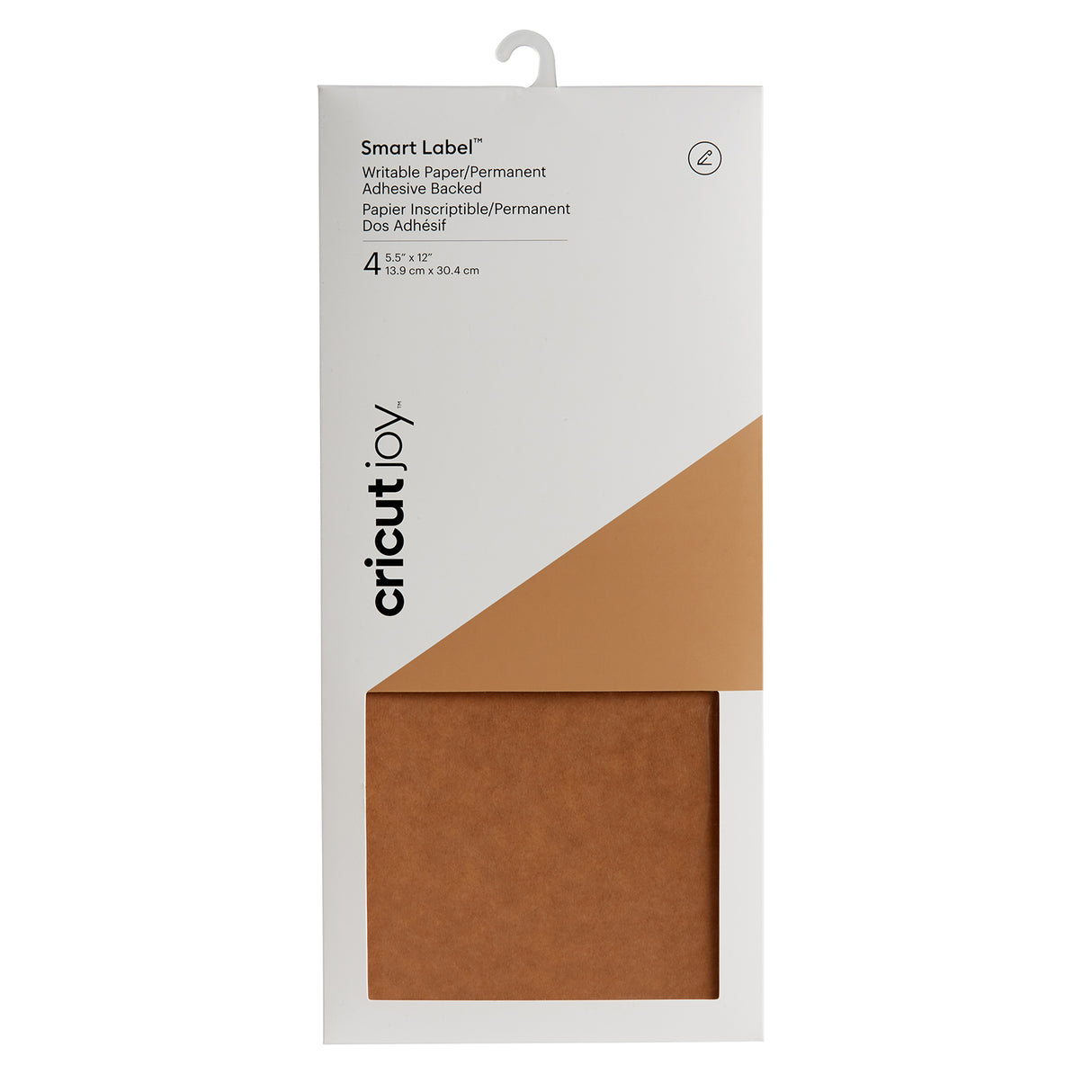 Cricut joy • smart label papier adhésif permanent inscriptible 30,5x14cm kraft marron 4 feuilles