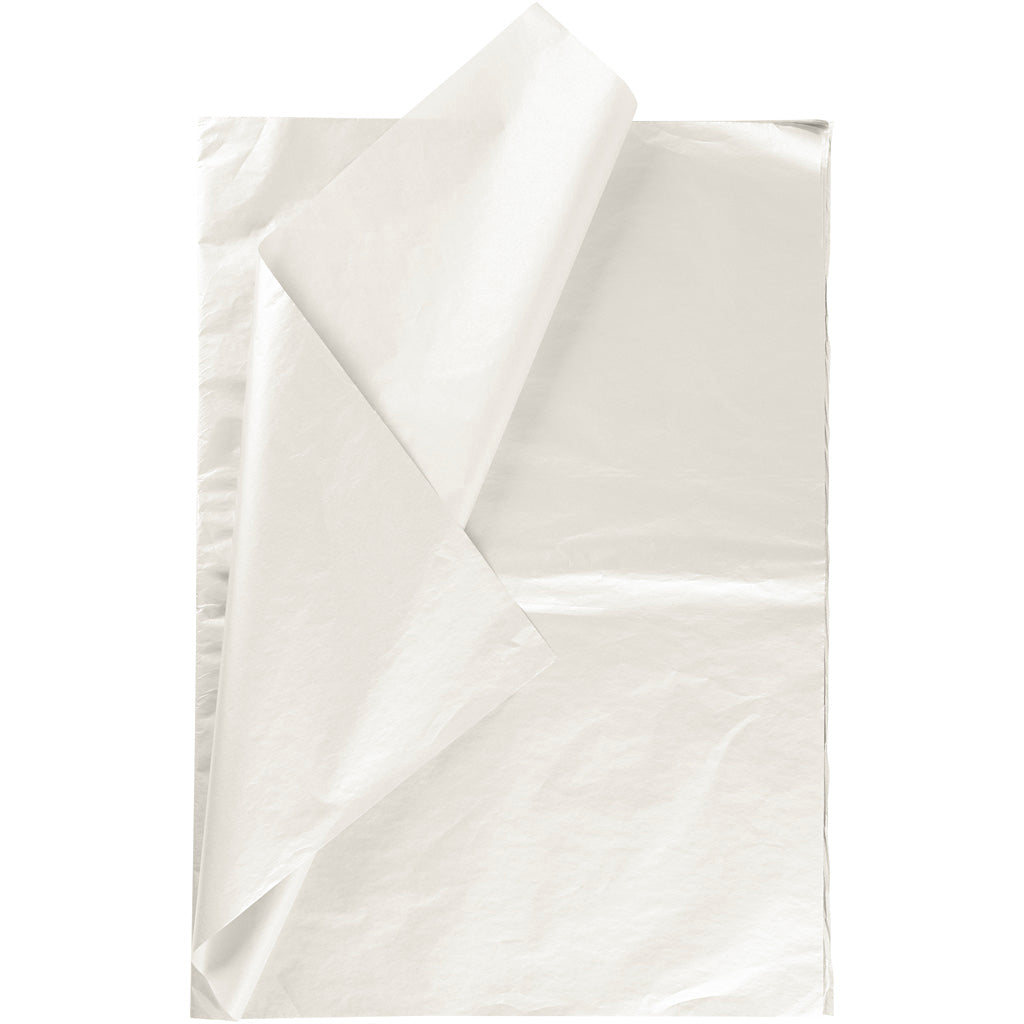 Papier de soie Creativ company, feuille 50x70 cm, 17 gr, nacre, 6 feuilles 1 boîte