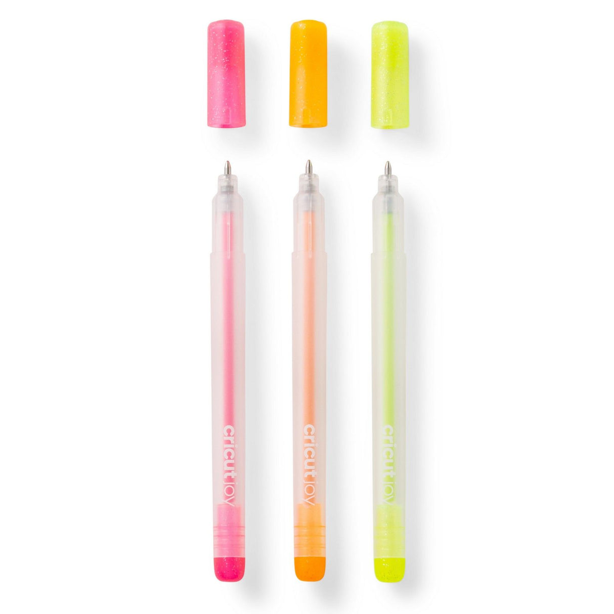 Cricut joy • paquet de 3 stylos gel pailletés (rose, orange, jaune)