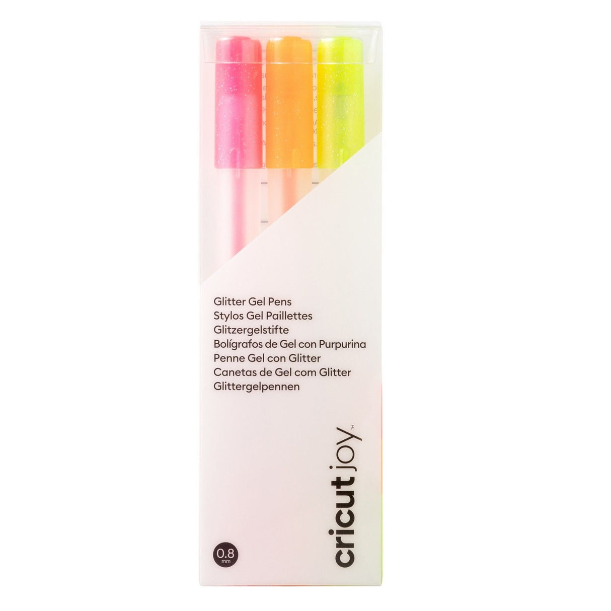 Cricut joy • paquet de 3 stylos gel pailletés (rose, orange, jaune)