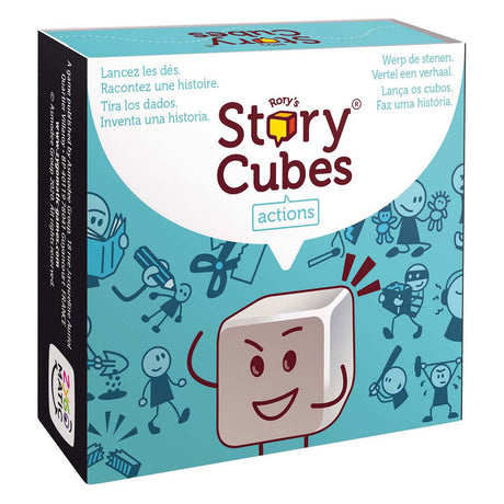 Actions de jeu de dés de cubes d'histoire de Rory - jeu familial créatif.