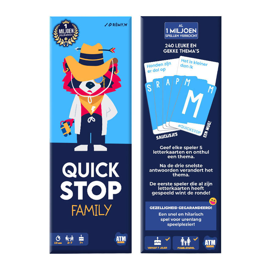 Asmodee quickstop family razendsnel kaartspel (nl versie)