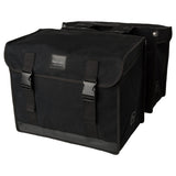 Fastrider canvas hybride 37 dubbele fietstas zwart 65l - afgeschuind - waterafstotend canvas - reflecterend - geschikt voor e-bike