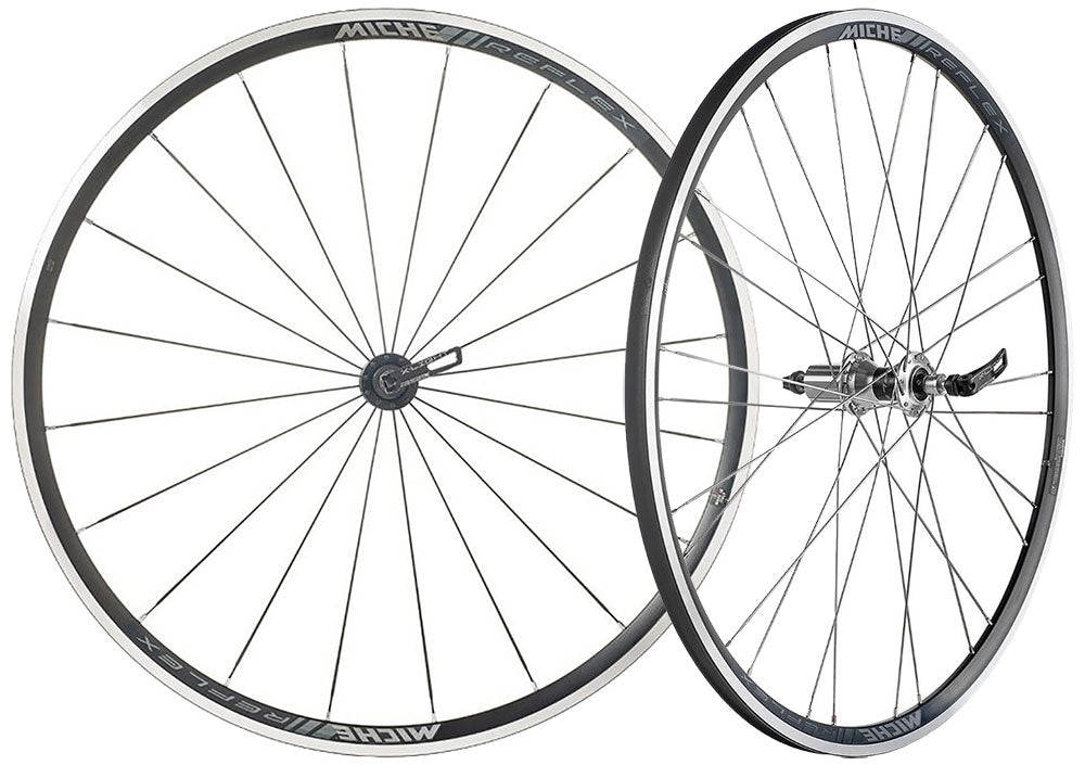 Miche paire de roues reflex xl argent jante frein pneu campa fit