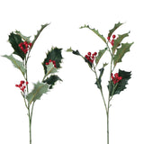 Boltze décoration maison branche de houx aux baies rouges h50cm