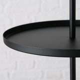 Boltze home étagère samona métal ø30x60cm noir mat