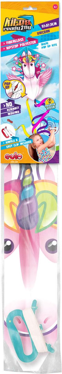 Kites Ready 2 Fly - Pop -Up Nylon Vlieger Unicorn