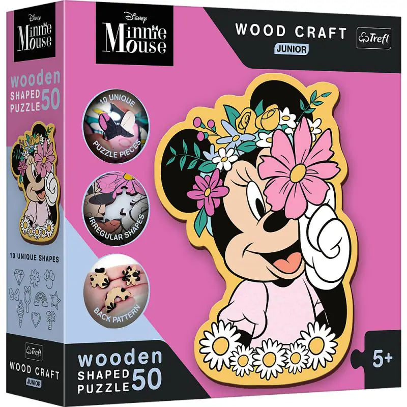 Trefl puzzle junior minnie mouse en bois de 50 pièces