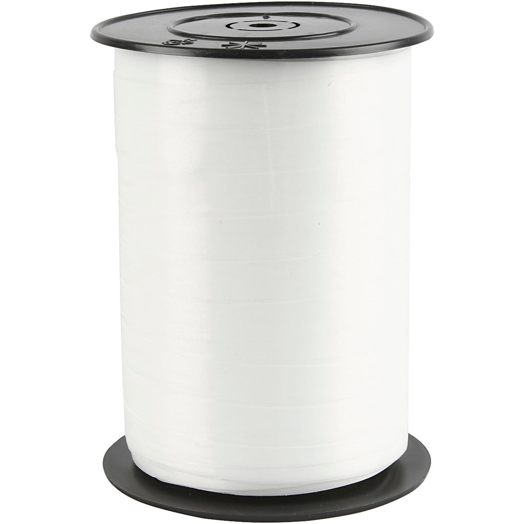 Ruban cadeau d'entreprise Creativ, L: 10 mm, brillant, blanc, 250 m 1 rouleau