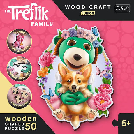 Trefl puzzle junior en bois la famille treflik - 50 pièces