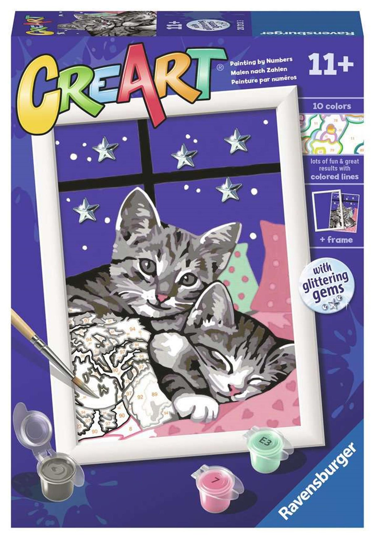 Ravensburger Creart peinture sur la chanson endormie chats paillettes