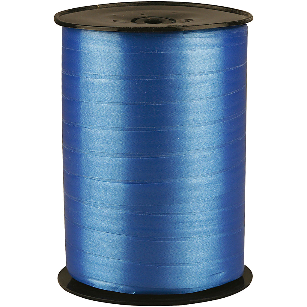 Ruban cadeau d'entreprise Creativ, L: 10 mm, brillant, bleu, 250 m 1 rouleau