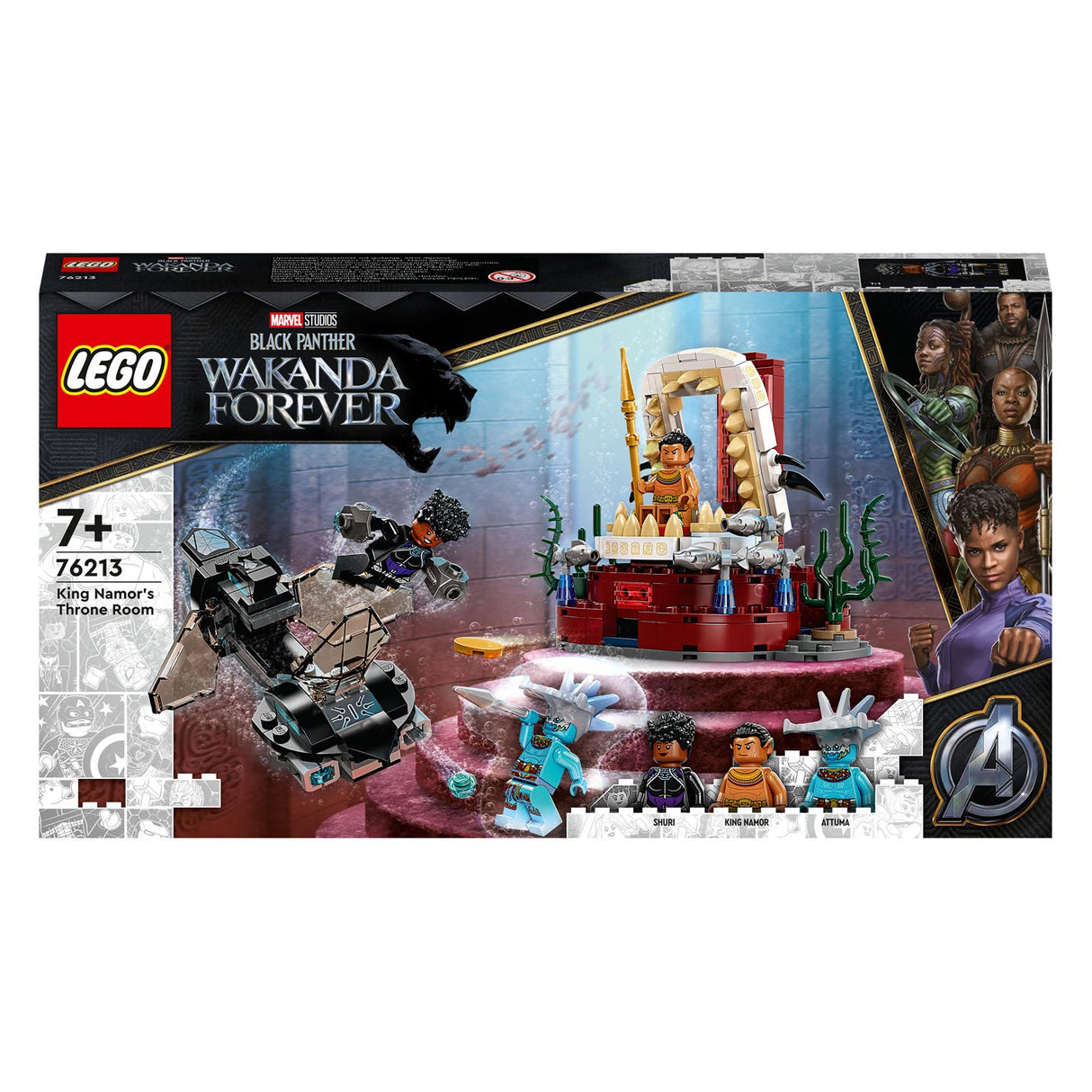 Lego Marvel - Jouet de construction de la salle du trône du roi Namor (76213)