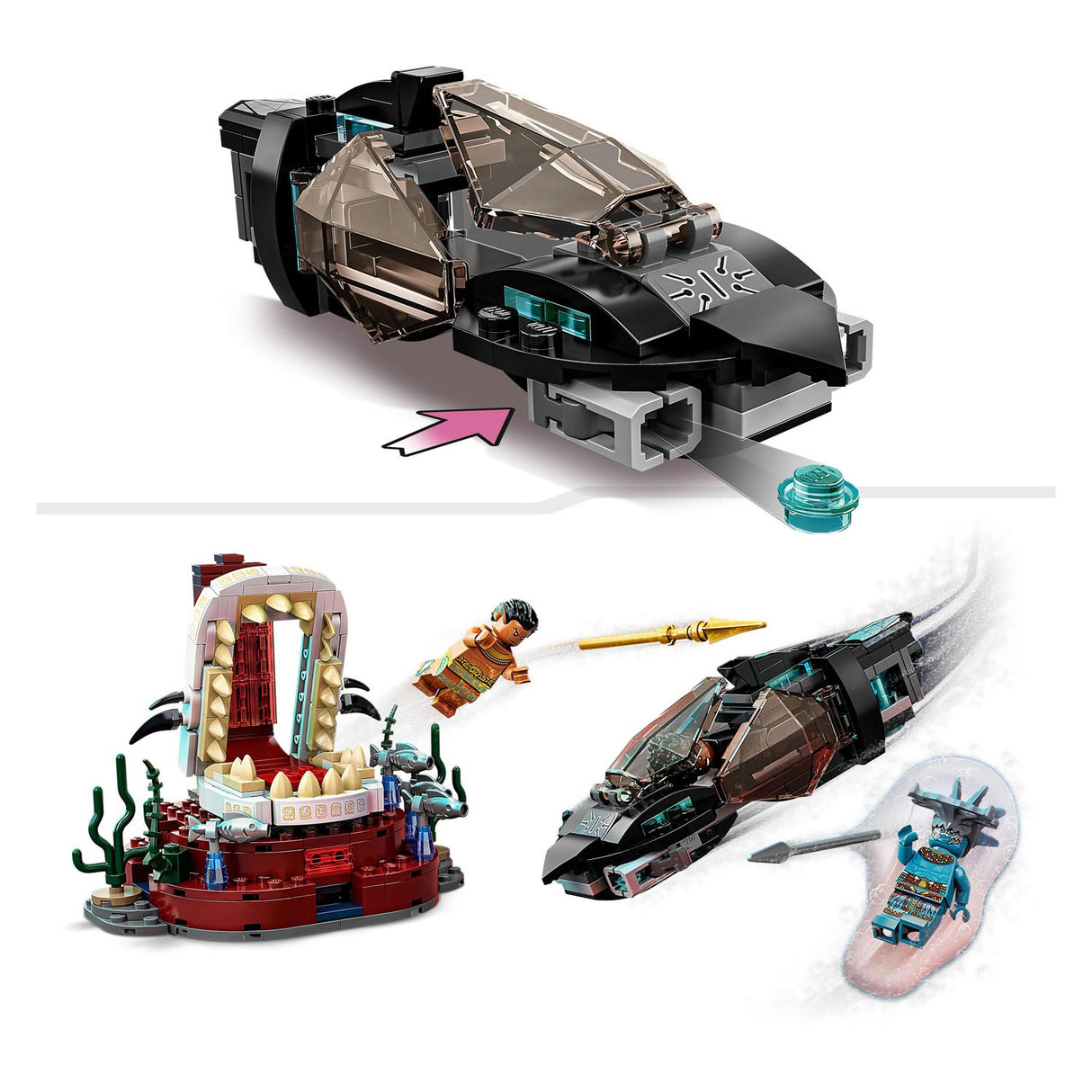 Lego Marvel - Jouet de construction de la salle du trône du roi Namor (76213)