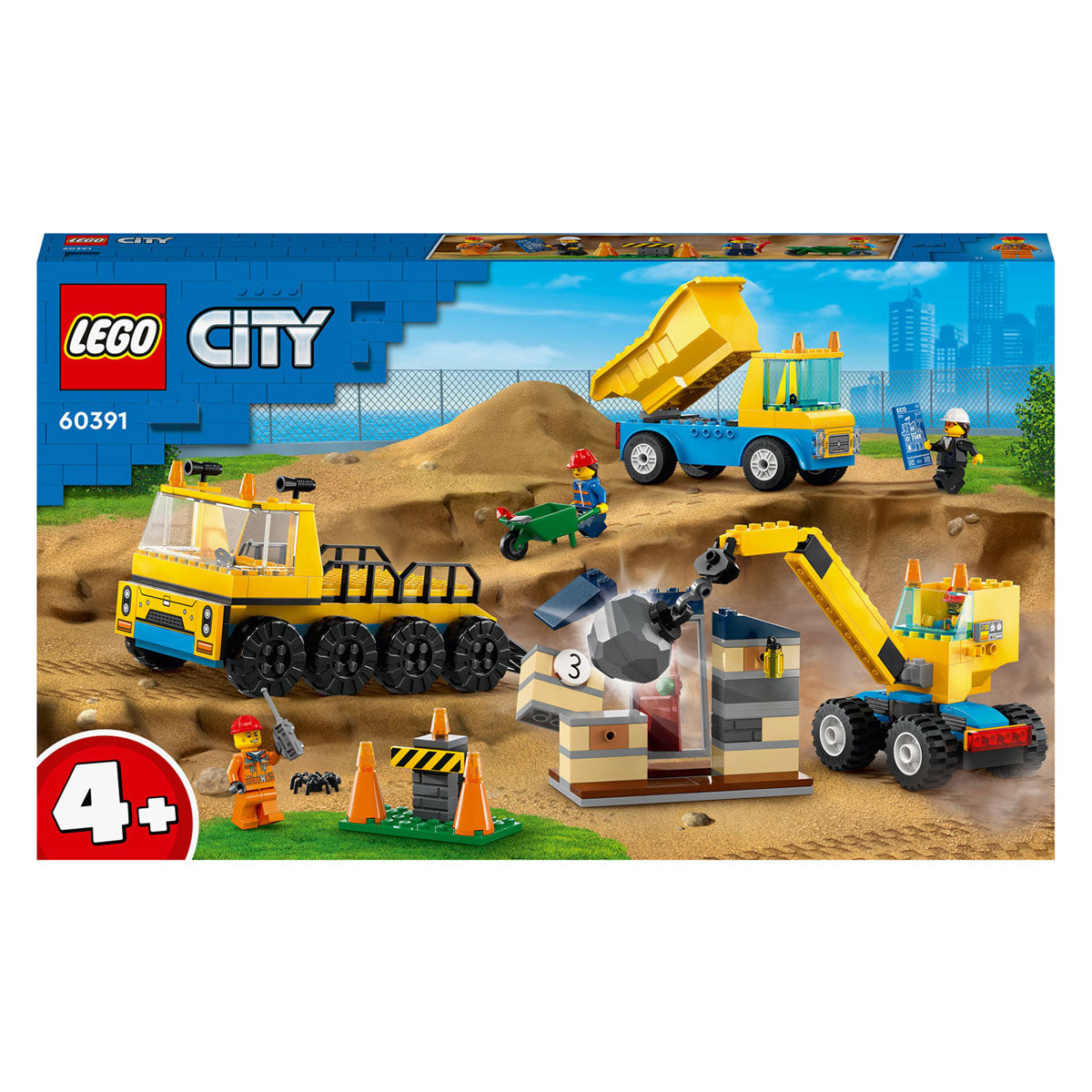 Lego City 60391 Kiepwagen, Bouwtruck and Demolition Crane