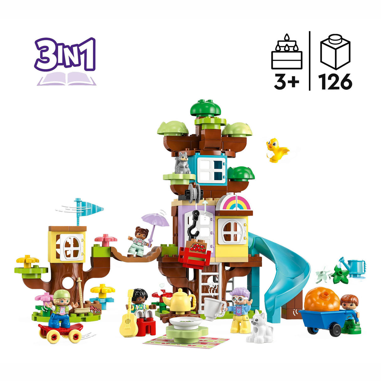 Ensemble de jouets pour tout-petits LEGO Duplo 3 en 1 - Cabane dans les arbres - 10993