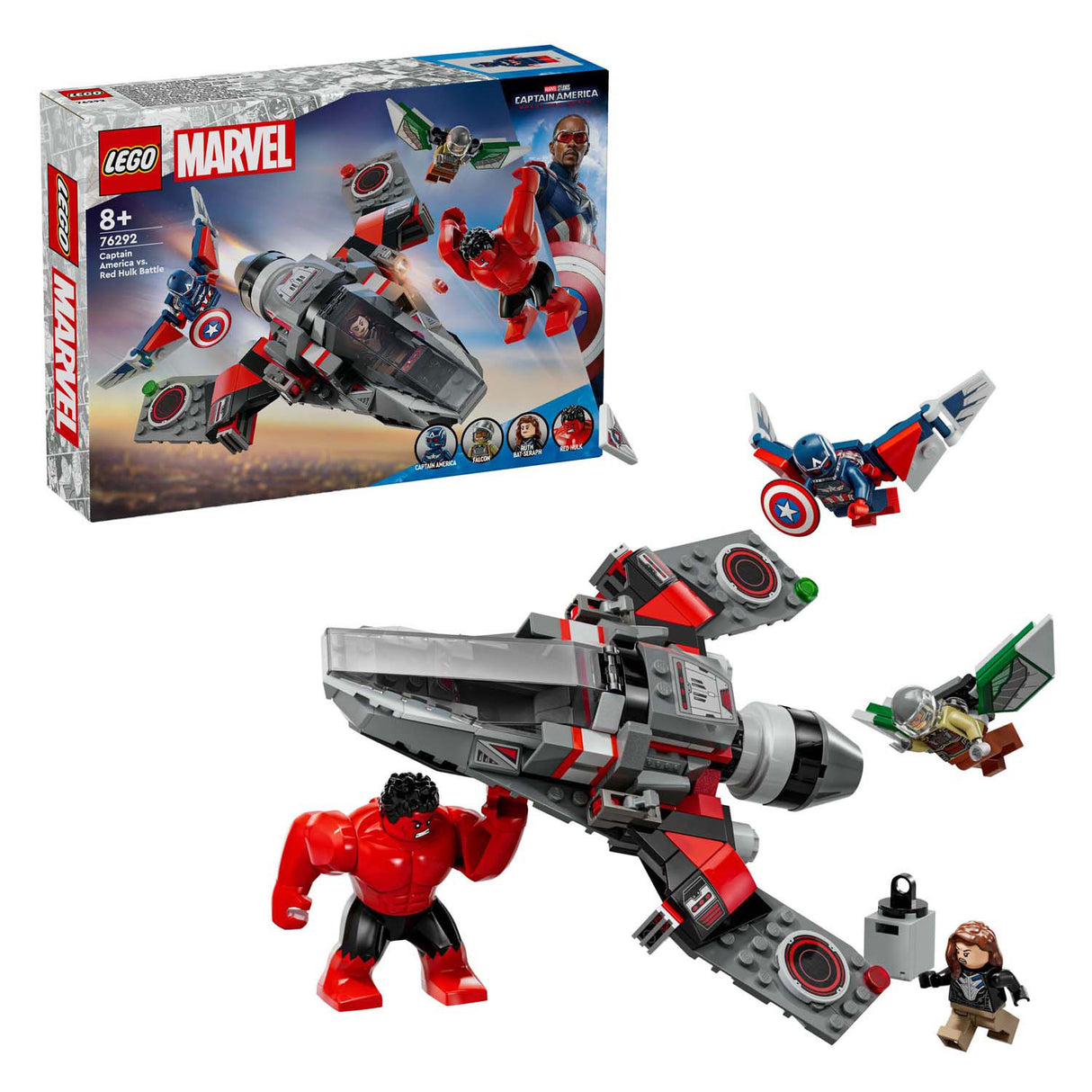 LEGO Marvel 76292 Capitán América vs. Duelo de hulk rojo