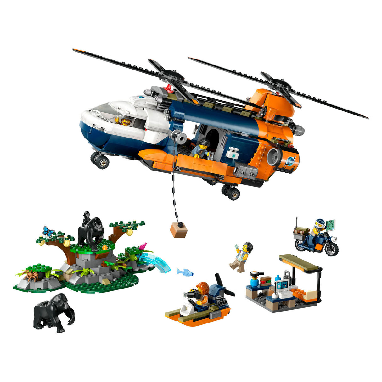 LEGO LEGO CITY 60437 Jungle Researchers: Helicopter na základně