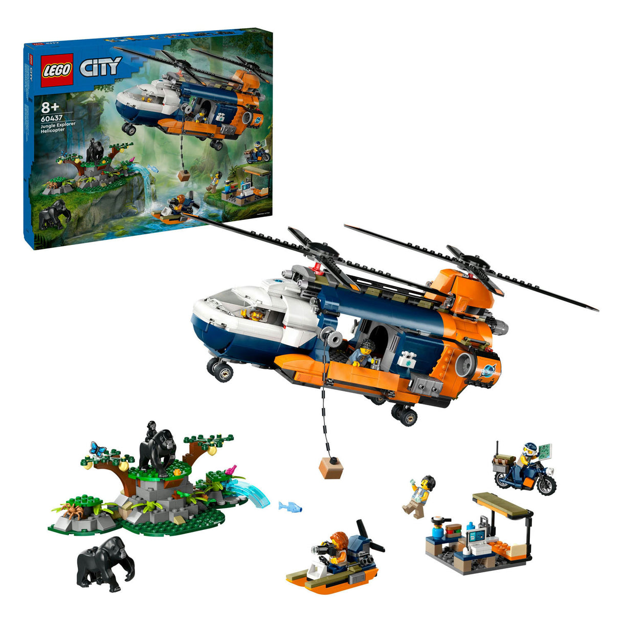 LEGO LEGO CITY 60437 Jungle Researchers: Helicopter na základně