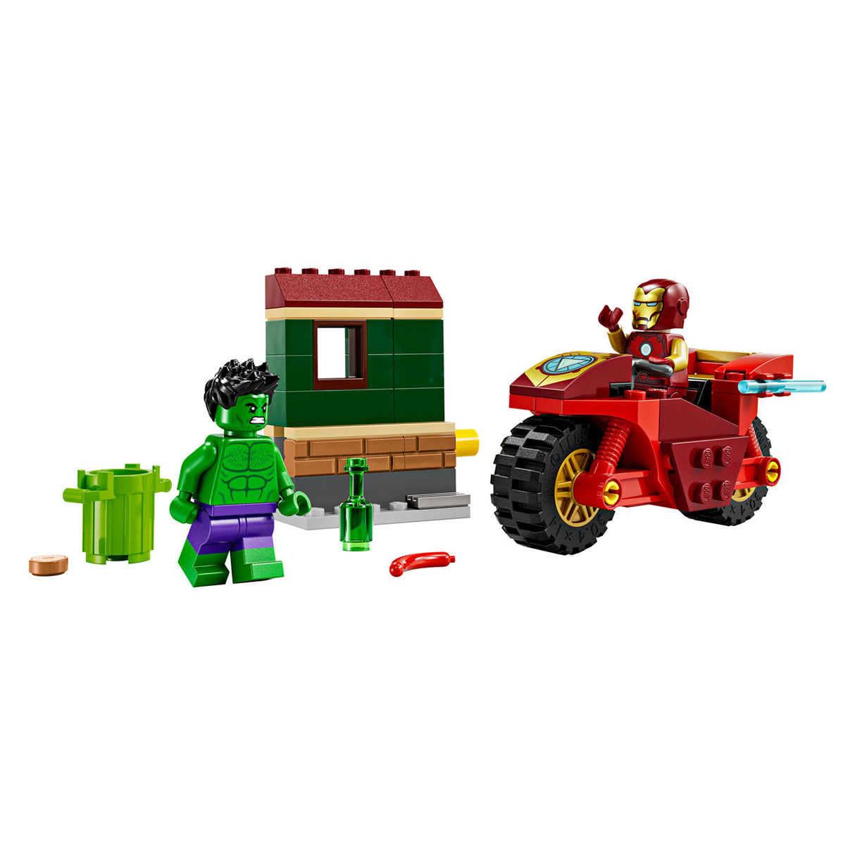 Lego Super Helden 76287 Iron Man Mam Motor an de Hulk