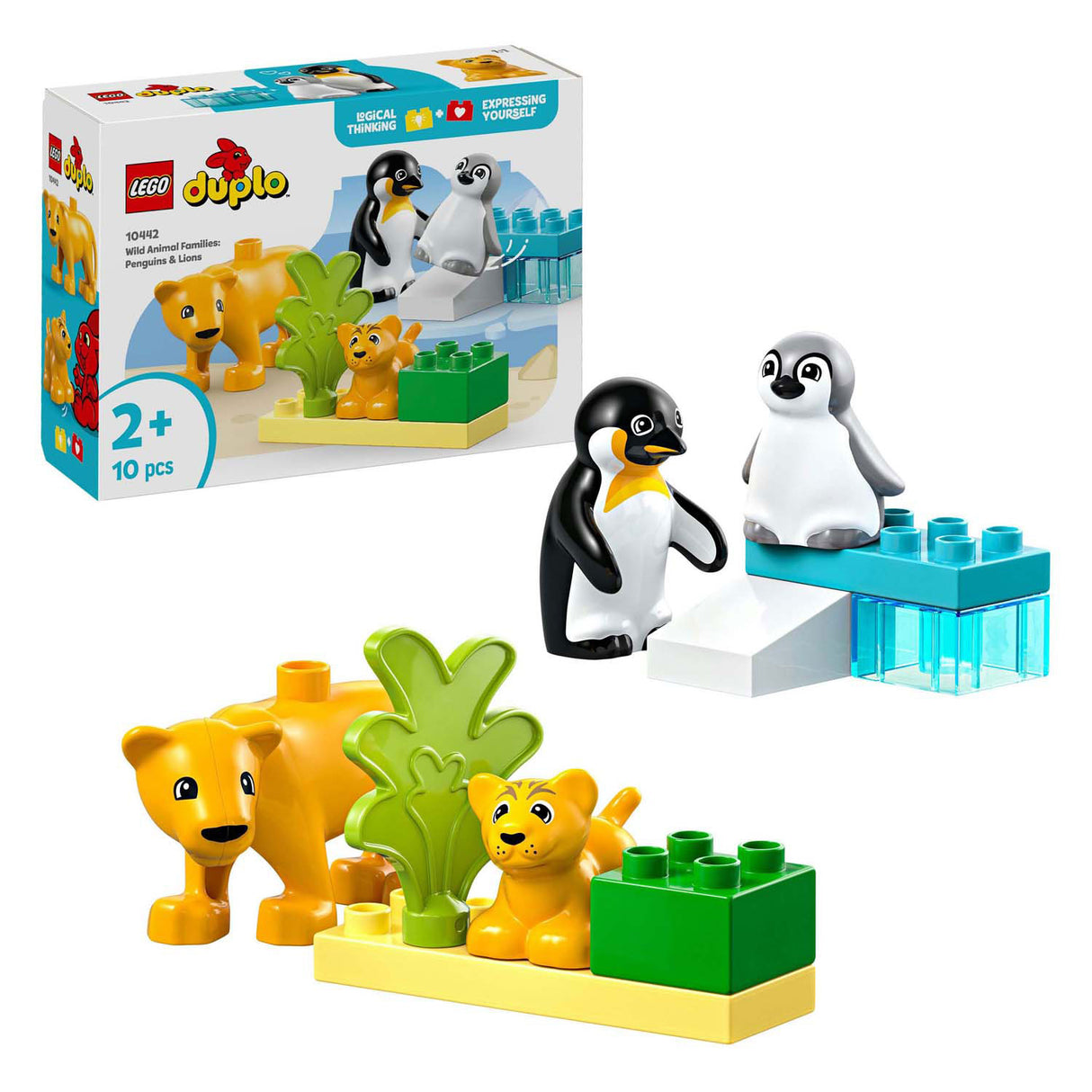 Lego Duplo Town 10442 Familier af Wild Dieren: Penguins og Leeuwen