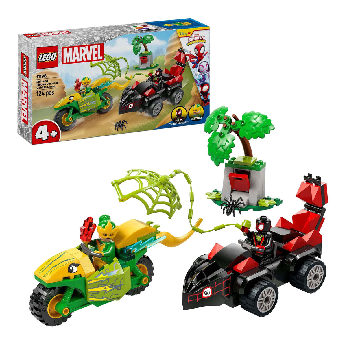 Lego Spidey 11198 Spin an Elektro Chase mat Dinosaurier Gefierer