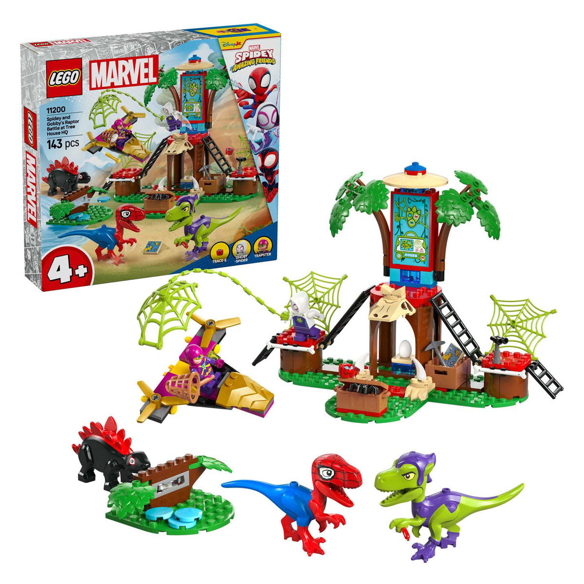 Lego Spidey 11200 Spideeg a Gobbies Raptor Trunk op der Bam Hütt