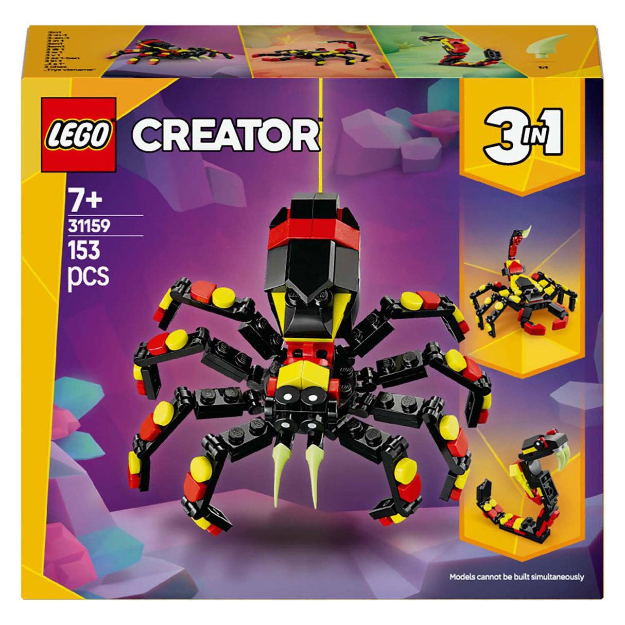 Lego Creator 3en1 Animaux sauvages : araignée passionnante - 31159