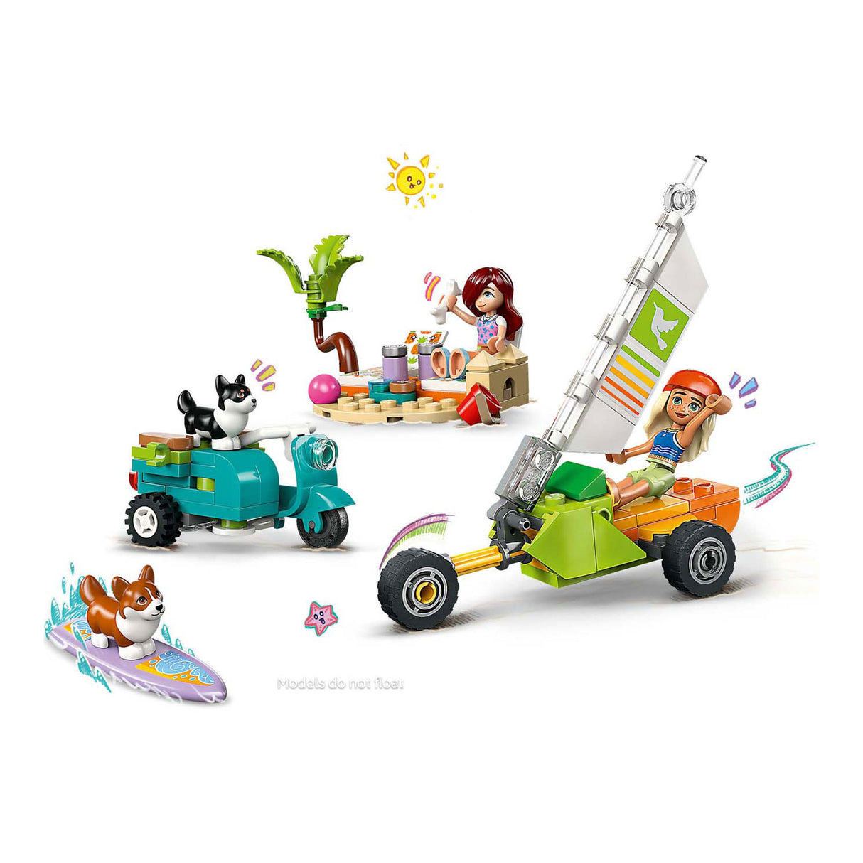 Lego Friends 42641 Surf y scooter placer con los perros