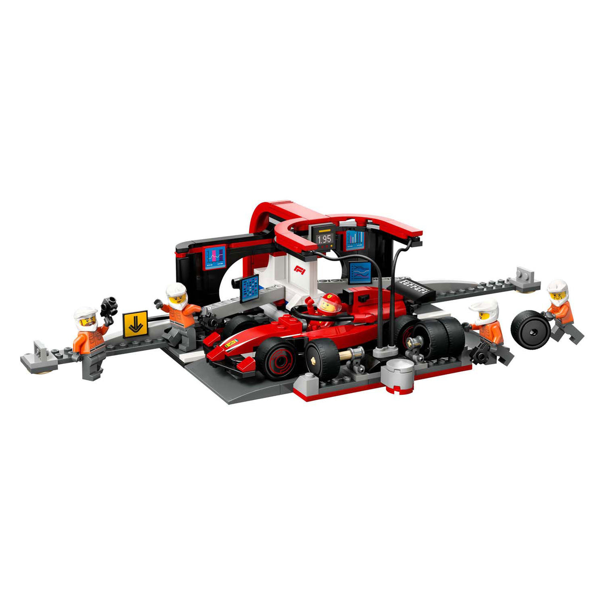 Lego City 60443 F1 Pitstop an Pitcrew mat Ferrari Auto