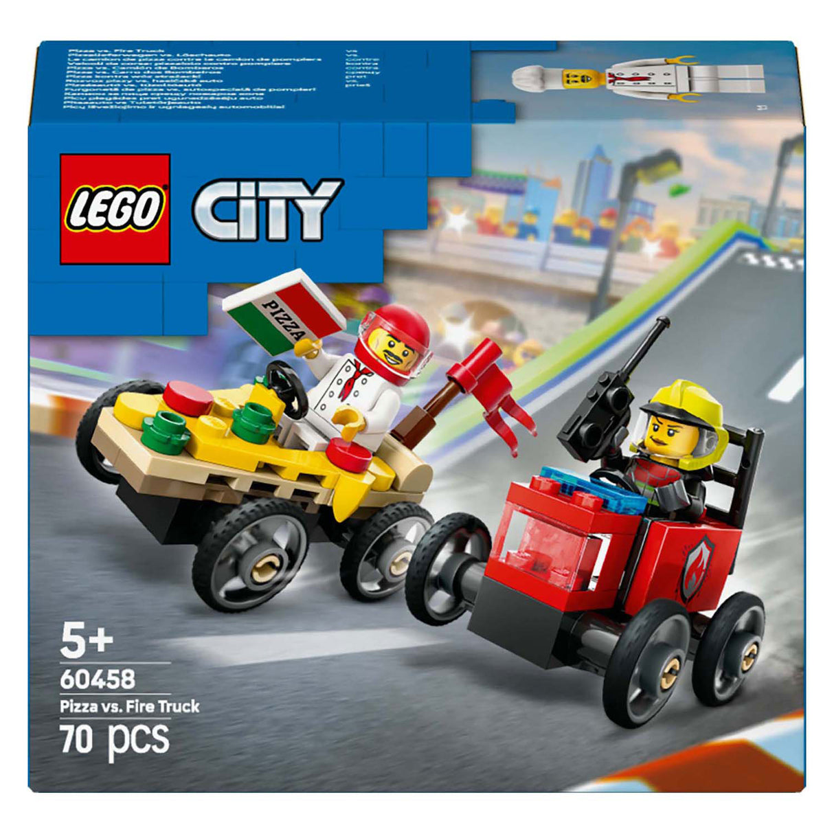 LEGO City 60458 Race car pack: Pizza stem truck vs. fire truck