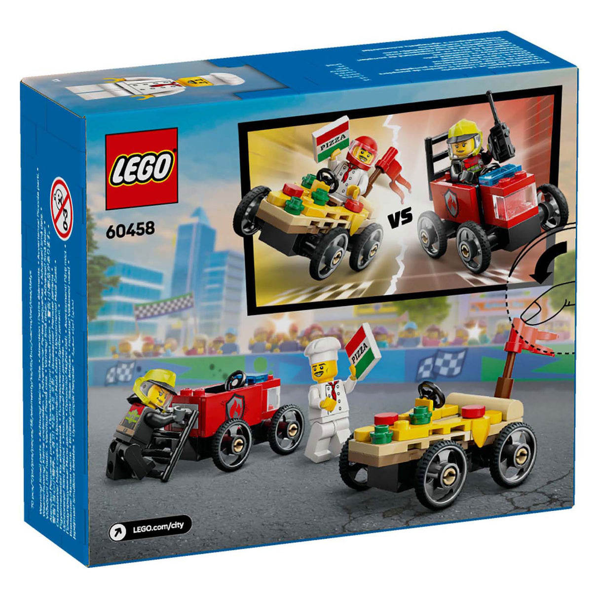 LEGO City 60458 Race car pack: Pizza stem truck vs. fire truck