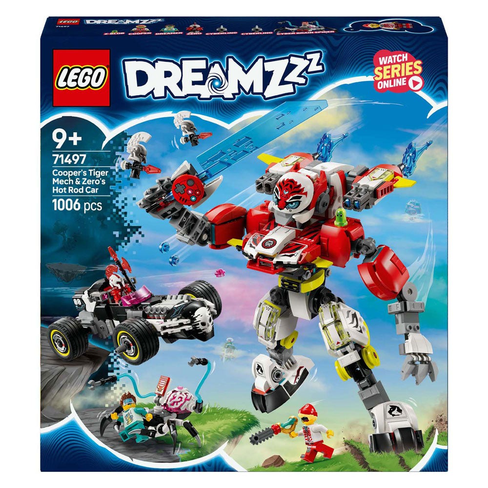 Lego Dreamzzz 71497 Coopers Tigermecha i Zero's Hot Rod Auto