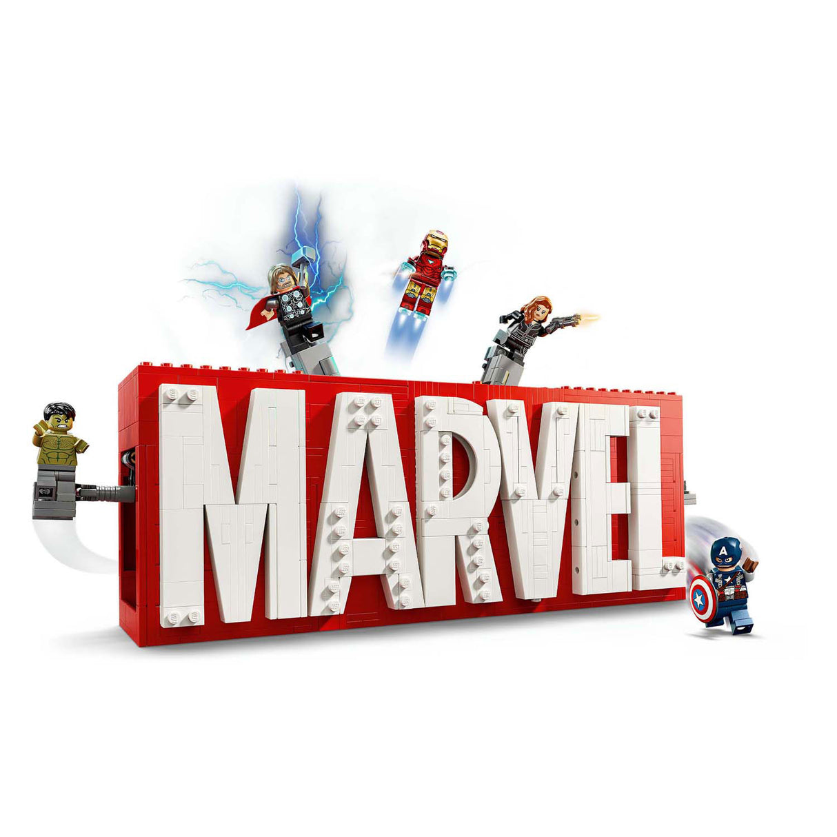 LEGO Super Heroes 76313 Logotipo de Marvel y minifiguras