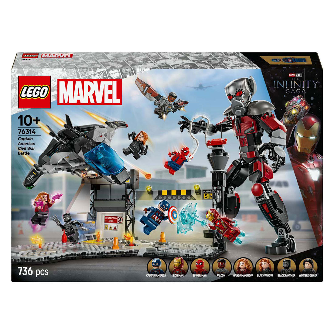 Lego super heros 76314 scène d'action de la guerre civile de Captain America