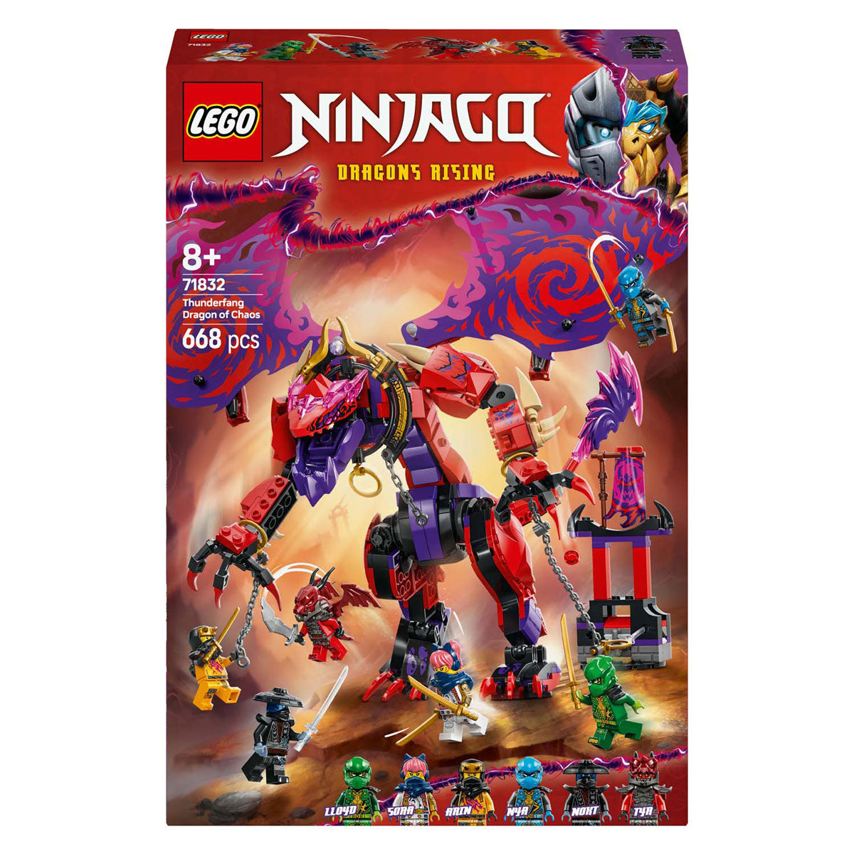 Lego 71832 Ninjago, dragon du chaos à dents de foudre