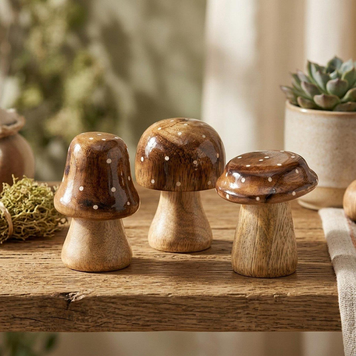 Boltze home champignon bois brun avec dessus brillant