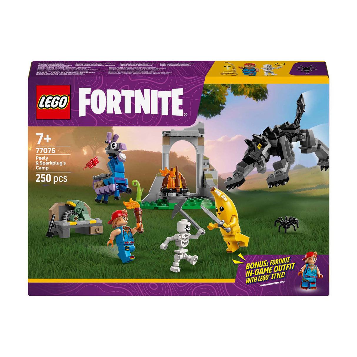 Lego Fortnite 77075 Camp Peely et bougies d'allumage
