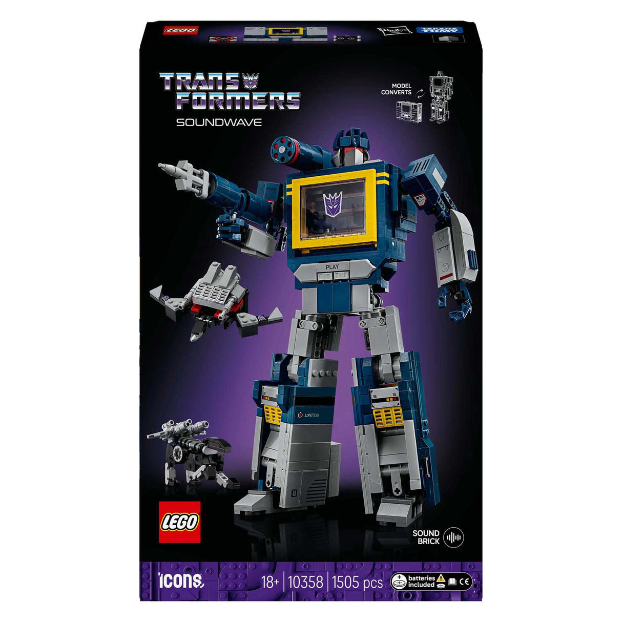 Lego ® icônes transformateurs : soundwave - collection transformateurs - 10358