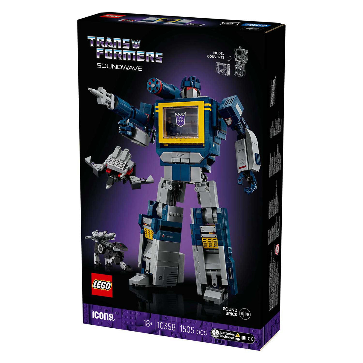 Lego ® icônes transformateurs : soundwave - collection transformateurs - 10358