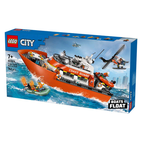 Lego city exploration 60504 bateau de sauvetage de la garde côtière avec hélicoptère
