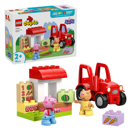 Lego Duplo Peppa Pig Tracteur et étal de marché Jouets animaux pour les tout-petits - 10468