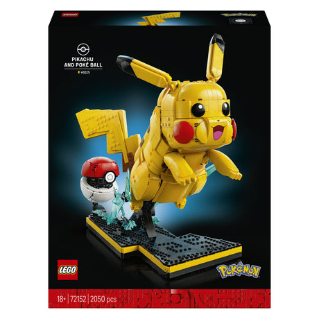 Kit de construction Lego Pokémon Pikachu et Pokéball pour adultes et décoration d'intérieur - 72152