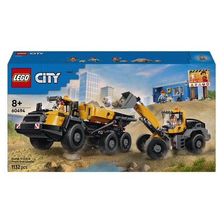 Lego city camion à benne basculante et véhicule à chargeur frontal jouets pour enfants 60494